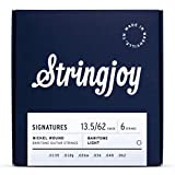Stringjoy BAL135B Baritone Signature Nickel Electric Guitar Strings, (Balanced Light Gauge - 13.5-62)
