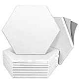 12 Pack Self-adhesive Hexagon Acoustic Panels Beveled Edge Sound Proof Foam Panels, 12'X10.5'X 0.45' High Density Sound Proofing Padding for Wall, Acoustic Treatment for Studio, Home and Office