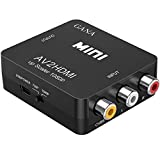 RCA to HDMI, GANA 1080P Mini RCA Composite CVBS AV to HDMI Video Audio Converter Adapter Supporting PAL/NTSC with USB Charge Cable for PC Laptop Xbox PS4 PS3 TV STB VHS VCR Camera DVD (Black)