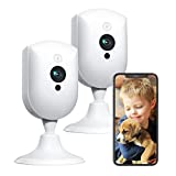 Smart Home Cameras, 1080p Pet /Dog/Puppy/Cat Camera with 24/7 HD Live Video, Night Vision, Sound/Motion Detection, Two Way Talk, 2.4Ghz WiFi Cam Indoor for Home Security/Baby Monitor, Works with Alexa
