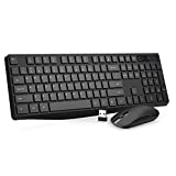 Wireless Keyboard and Mouse Combo, COLIKES 2.4G USB Cordless Mouse and Keyboard, 3 Level DPI Slim Ergonomic Mouse, Responsive Plug & Play for Computer Laptop PC - Full Size, Black