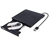 External CD/DVD Drive, USB 3.0 CD Player DVD Drive ROM +/-RW Optical Reader Writer Burner for Windows 10/8/7, Linux, Mac Laptop Desktop PC, MacBook Pro/ Air, iMac, Surface Pro (Black)