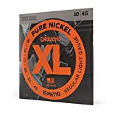 D'Addario Guitar Strings - XL Pure Nickel Electric Guitar Strings - Round Wound - Warm, Bright, Vintage Sound - EPN110 - Regular Light, 10-45