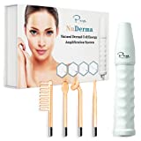 NuDerma Portable Handheld High Frequency Skin Therapy Wand Machine w/Neon – Anti-Aging - Skin Tightening - Wrinkle Reducing - Dark Circles – Blemish Control - Hair & Scalp Stimulator