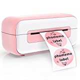 Pink Label Printer, Phomemo Thermal Label Printer for Shipping Packages, Shipping Label Printer for Amazon Shopify Etsy Ebay FedEx USPS, Thermal Printer for Home Business, Pink