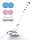 MARK LIVE Cordless Electric Spin Mop, Hardwood Floor Cleaner with LED Headlight and Water Sprayer, Up to 60 Mins Powerful Floor Scrubber with 300ml Water Tank, Tile, Laminate Floor Polisher