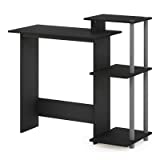 Furinno Efficient Home Laptop Notebook Computer Desk with Square Shelves, Black/Grey