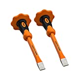 Finder 12-Inch Heavy Duty Flat Chisel with Hand Protection, Flat Head, Demolishing/Masonry/Carving/Concrete Breaker Chisels with Bi-Material Hand Guard