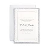 Gartner Studios Silver Glitter Print-At-Home Wedding Invitation Kit, 5” x 7”, 25-Count, Includes Envelopes, 12625