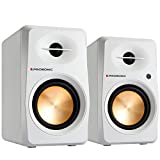 Prosonic BT30 Active Powered Bluetooth Bookshelf Speakers, Studio Monitor, Home Theater, Turntable with Optical Input, Coaxial Input, 2X RCA Aux Line Input, 60 Watts, (White)