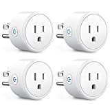 Aoycocr Smart Plugs That Work with Alexa Echo Google Home for Voice Control, Smart Home Mini WiFi Outlet with Timer Remote Control Function, No Hub Required, ETL FCC Listed 4 Pack, 2.4GHz Network