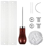 6 Pcs Hand Bookbinding Tools Bookbinding Kit Tools Set Book Binding Kit Bookbinding Supplies with Wood Awl Wax Thread Curved Needle Sewing Needle Binding Pins for Paper Bookbinding DIY Crafts