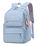 Teen Girls Casual Backpack High Middle School Daypack Women Daily Travel Laptop Bag(1# Blue,35 Liters)