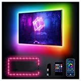 DAYBETTER LED Lights for TV, TV Led Backlight, 14.8ft for 65-75in TV, USB Powered TV Lights kit, Led Strip Lights Music Sync Remote, RGB Lamp for Gaming Bedroom Room HDTV Mood Lighting