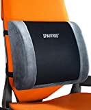 Sparthos Lumbar Support Pillow - Lower Back Pain Relief for Office Chairs, Car Seats, Desk, Driving Comfort, Recliner, Couch - Ergonomic Sitting Posture Cushion - Gel Cooled Memory Foam (Gray)