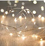 LED String Lights, ANJAYLIA 16.5Ft/5M 50leds Battery Operated Fairy Lights for Garden Home Party Wedding Festival Decorations(Warm White)