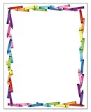 Colorful Crayon Border Stationery - 8.5 x 11 - USA Made - 60 Letterhead Sheets for Kids - Teacher Letterhead - Teacher Paper (Crayons)