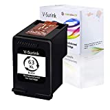 V-Surink 63xl Black Ink Cartridge remanufactured for hp Ink 63 63xl Black Ink catridge Compatible with hp Printer Envy 4512 4520 OfficeJet 3830 4650 5255 Deskjet 1112 3630 3632 Printer (1 Black )