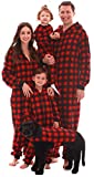 #followme Family Pajamas Buffalo Plaid Microfleece Mens Adult Onesie 6754-10195-L