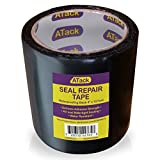 ATack Waterproof Patch and Seal Tape, Black, 4 Inches x 10 Feet, Water Barrier Tape for Stop Leak Repair on Pipes, Chimney, Roof, Boat, and HVAC