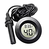 MEGGSI 1-Pack Mini Digital Hygrometer Thermometer Gauge with Probe, Indoor Outdoor Temperature Humidity Meter for Greenhouse Incubator Reptile Terrarium Humidor, 1.5m Cable, Fahrenheit (℉)/Celsius(℃)