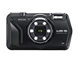 RICOH WG-6 Webcam Black Waterproof Camera 20MP Higher Resolution Images 3-inch LCD Waterproof 20m Shockproof 2.1m Underwater Mode 6-LED Ring Light for Macro Photography