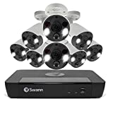 Swann Home Security Camera System with 2TB HDD, 8 Channel 8 Camera, 4K Ultra HD NVR Wired Video Surveillance, Two Way Audio, Indoor/Outdoor, CCTV, Motion Sensor Lights, Alexa/Google, SWNVK-886808FB