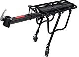 Amarine Made Bike Rear Rack 110 Lbs Capacity Aluminum Alloy or Iron Bicycle Rear Rack Adjustable Pannier Bike Luggage Cargo Rack Quick Release Bicycle Carrier Racks (Al Half Quick Release)