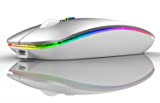 LED Bluetooth Mouse,Bluetooth Mouse for MacBook Pro/MacBook Air/iMac/mac/ipad/ipad pro,Wireless Mouse for Macboook Air/MacBook Pro/PC (Silver)