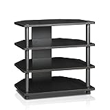 Furinno Turn-N-Tube Easy Assembly 4-Tier Petite Entertainment Center / TV Stand / TV Unit / TV Desk, Blackwood