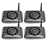 Wuloo Hands-Free Intercoms Wireless for Home Business, Upgrade Two Way Audio Intercom System for Elderly, Full Duplex Room to Room Intercom with 5280 ft Range Clear Sound Anti-Interference, Pack of 4