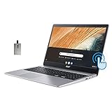 2021 Acer Chromebook 315 15.6' FHD Touchscreen Laptop Computer, Intel Celeron N4000, 4GB RAM, 32GB eMMC, Speakers, HD Webcam, Intel UHD Graphics 600, USB-C, Chrome OS, Silver, 128GB SnowBell USB Card