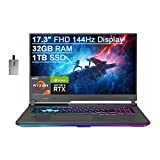 2021 ASUS ROG Strix G17 17.3' FHD 144Hz Gaming Laptop Computer, AMD Ryzen 7-4800H 8-core, 32GB RAM, 1TB PCIe SSD, Backlit Keyboard, NVIDIA GeForce RTX 3060 Graphics, Windows 10, Gray, 32GB USB Card