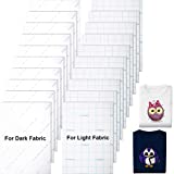 20 Pieces Printable Heat Transfer Paper Fabric Transfer Paper for Dark and Light Fabrics, Inkjet Printer Iron on HTV, Make Your Own T-Shirt, A4 Size