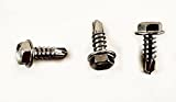 Stainless #8 x 1/2' Hex Washer Head Self Drilling Sheet Metal Tek Screws with Drill Point,(1/2' to 1-1/2' Length in Listing) 100 Pieces (#8 x 1/2)