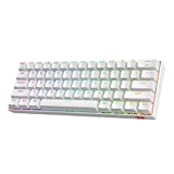 Redragon K530 Pro Draconic 60% Wireless RGB Mechanical Keyboard, Bluetooth/2.4Ghz/Wired 3-Mode 61 Keys Compact Gaming Keyboard w/100% Hot-Swap Socket, Free-Mod Plate Mounted PCB & Clicky Blue Switch