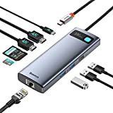 Laptop Docking Station Dual Monitor, 9 in 1 USB C Dock with 1000Mbps, 2 HDMI 4K, 100W PD, SD/TF Card Reader, 3 USB, USB C Multiport Adapter for MacBook/Dell/HP/Surface/Lenovo