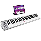 Vangoa Portable Piano Keyboard 61 Key, Slim Electric Piano with Touch-response Full-size Keys, Lightweight Aluminum Shell with Sustain Pedal, for Beginner Adults, Silver