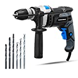 Hammerhead 7.5-Amp 1/2 Inch Variable Speed Hammer Drill with 3pcs Metal Bit and 3pcs Concrete Bit - HAHD075