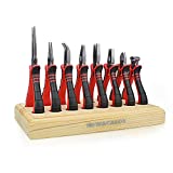 Jewelry Pliers 8PCS Kit, Mini Pliers Set with Wood Pallet Kit,NEWACALOX Precision DIY Plier for Jewelry Making Supplies