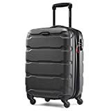 Samsonite Omni PC Hardside Expandable Luggage with Spinner Wheels, White, Checked-Medium 24-Inch