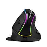 J-Tech Digital Ergonomic Mouse with Wireless Connection, Removable Palm Rest, Thumb Buttons, Rechargeable Battery, 800, 1200, 1800, 3200 Adjustable DPI; Compatible with Windows and MAC OS [V638]