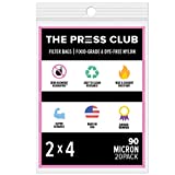 90 Micron Premium Nylon Tea Filter Press Screen Bags, 2 x 4 Inch, 20 Pack, Zero Blowout Guarantee