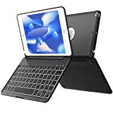 iPad Mini 5 / Mini 4 Keyboard Case, 135 Degree Flip with 7 Color Backlit, Aluminum Shell and Smart Folio, Auto Sleep&Wake for iPad Mini 5th Gen 2019 / iPad Mini 4th Gen 2015, Black