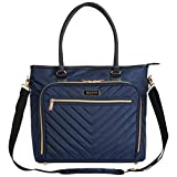 Kenneth Cole Reaction Chelsea Quilted Chevron 15' Laptop & Tablet Business Tote With Removeable Shoulder Strap, Navy