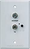 Winegard RV-7542 White Wall Plate Power Supply with Satellite and Cable Hookups for RV Antenna