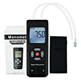Digital Handheld Manometer HVAC Air Pressure Vacuum Pressure Gas Pressure Gauge Meter Tester 11 Units with Backlight, ±13.78kPa ±2PSI, 1-2 Pipes Ventilation Air Condition System Furnaces Boiler
