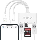 Top-Up 5-in-1 SD Card Reader - USB 3.0 OTG Adapter & Card Reader for iPhone / iPad / Android / Mac / Camera with Micro SD & SD Card Slots, Fast Charging Ports, Supports SD/ Micro SD /SDHC/ SDXC/ MMC