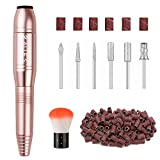 20000RPM Electric Nail Drill Compact Portable Efile Professional Manicure Pedicure Nail File Drill Kit for Acrylic, Gel Nails and Home Salon Use, Gold