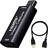 BlueAVS HDMI to USB Video Capture Card 1080P for Live Video Streaming Record via DSLR Camcorder Action Cam - Capture 1080P@30Hz (Metal-Gray)